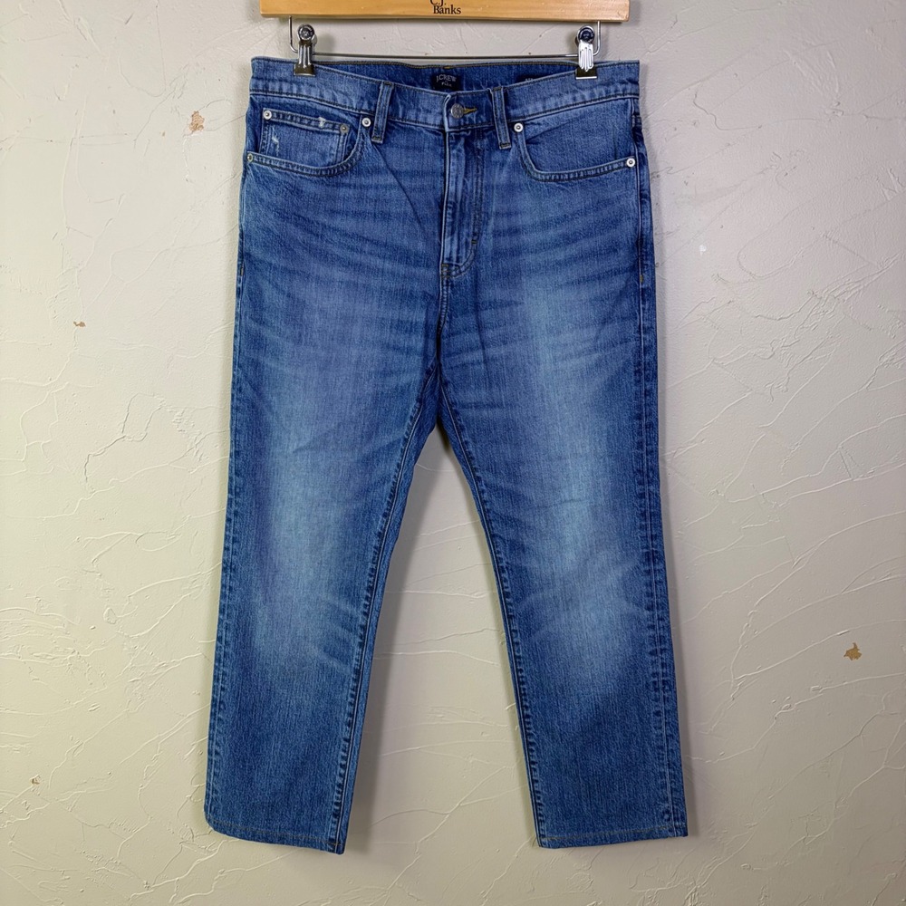 J Crew Flex Straight Leg Jeans Mens 33x30 Blue Medium Wash Denim Casual